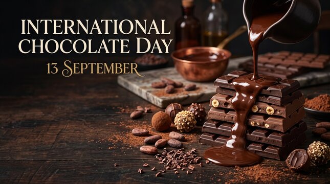 International chocolate day celebration with rich dark chocolate chunks
