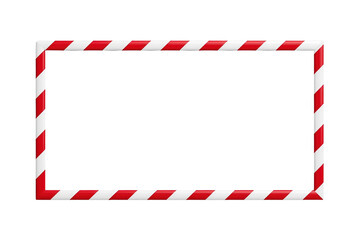 Obraz premium Bright red and white striped rectangular frame