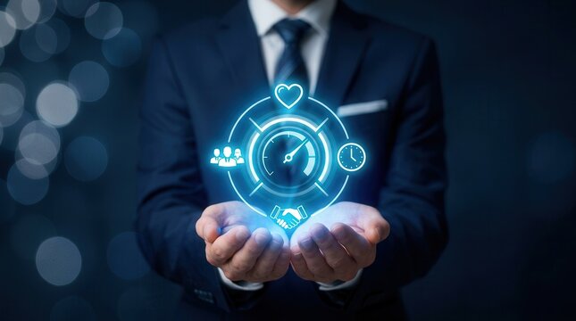 Soft skills and emotional intelligence concepts for modern digital business leadership.