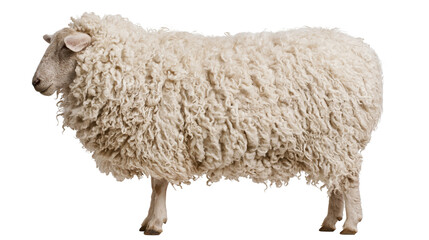 Fluffy white sheep with curly wool standing © Isadora