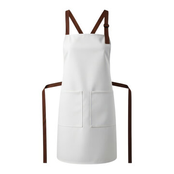 White apron with straps for cooking or baking isolated on white background