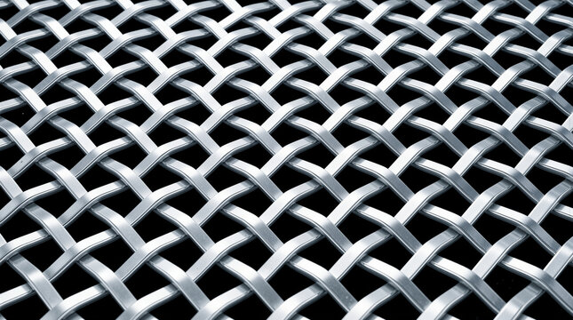 Silver Woven Wire Mesh Metallic Grid Pattern Background, Abstract Modern Industrial Steel Netting and Architecture Texture