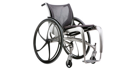 Modern lightweight sports wheelchair with mesh seat and carbon fiber wheels © Lyra
