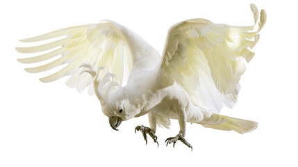 White cockatoo bird with wings spread wide © Lyra