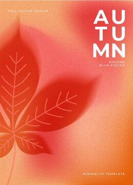 Autumn Blurry Leaves Minimalist Poster Template