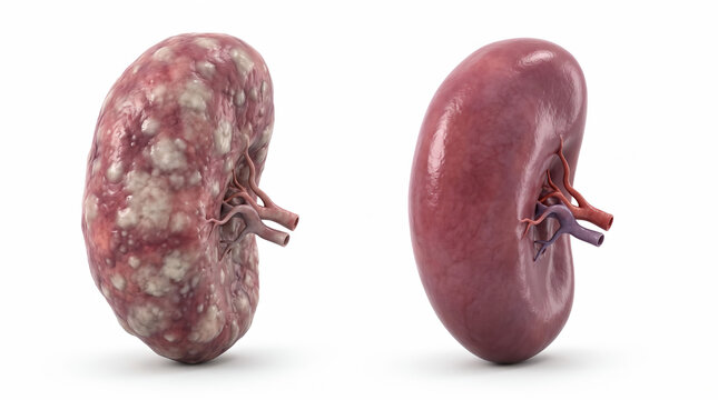 Healthy Spleen Compared spleen, splenic lymphoma, lymphoma, healthy spleen, lymphoid cancer, lymphoid tissue, malignant tumor, splenic infiltration, splewith Splenic Lymphoma and Lymphoid Infiltration