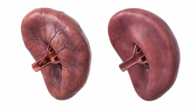 Healthy Spleen Compared with Splenic Vein Thrombosis and Vascular Obstruction