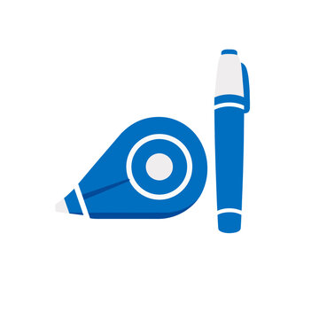 Correction Pen & Tape Vector Icon