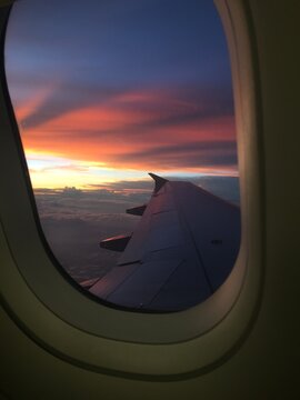 sunset view from the plane