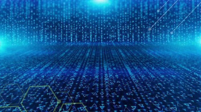 abstract binary code with arrow