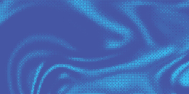 Pixelated bitmap gradient. Retro pixel art, blue dither pattern, 8 bit background. Glitch background texture. Vector technology background, gaming banner, cyberpunk poster