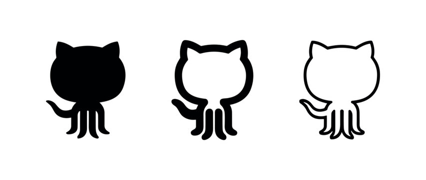 Developer cat octopus hybrid mascot icon set