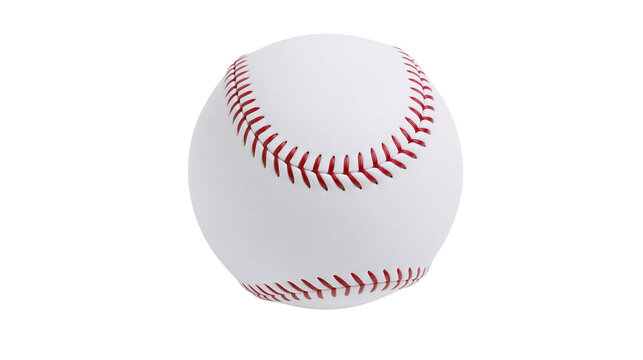 White baseball with red stitching