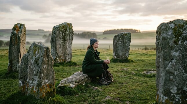 man on a stone