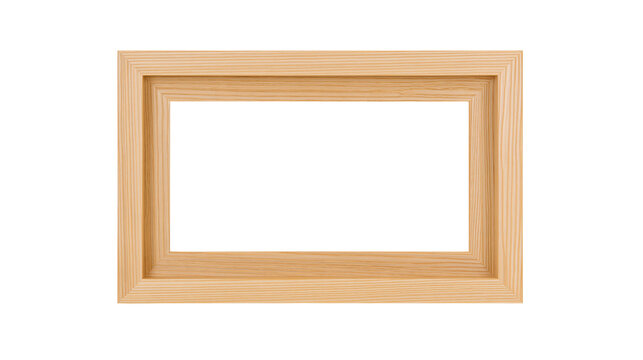 Rectangular wooden picture frame with clean lines and natural wood grain