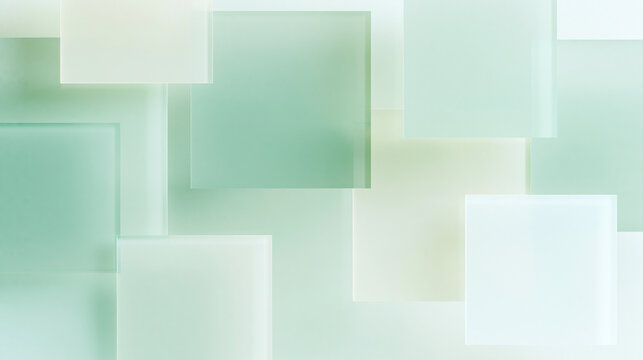 Abstract Geometric Background with Translucent Frosted Glass Squares