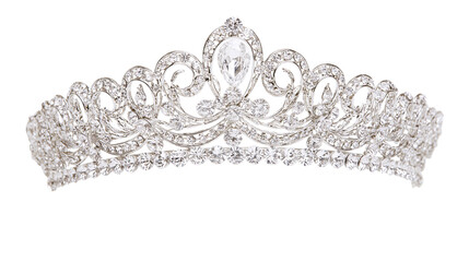 Ornate diamond tiara with large central gem © dominica