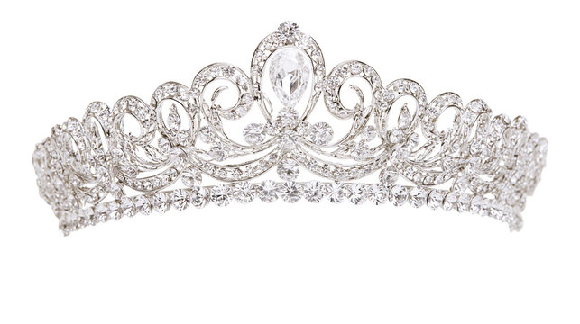 Ornate diamond tiara with large central gem