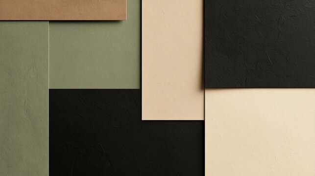Abstract Geometric Background with Layered Textured Paper Sheets