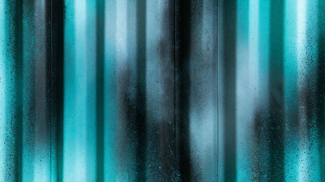 Teal and Black Corrugated Metal Texture Background