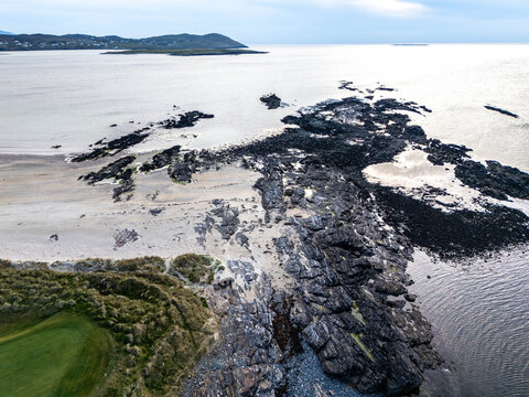 Aerial view of Carrickfad by Portnoo in County Donegal - Ireland