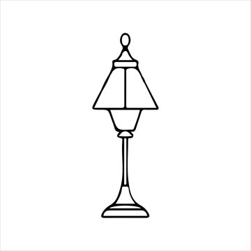 street lamp tabel lamp icon line airt vactor outline Illustrations on white background