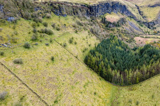 Waterfall running upwards - The Devils Chimney near Glencar Lough, Ireland