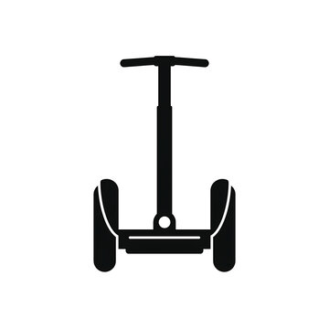 Black Segway Silhouette Icon Isolated on White Background