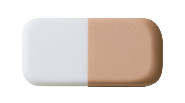 Two-tone rectangular eraser with rounded corners