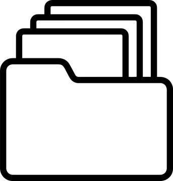 Multiple organized file folders are shown stacked in a clear, accessible digital storage graphic on transparent background.