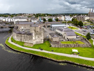 Aerial view of Enniskillen on the banks of Lough Erne in Northern Ireland. Irelands only island town. © Lukassek