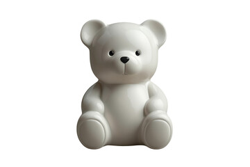 Fototapeta premium Cute white plush bear toy figurine