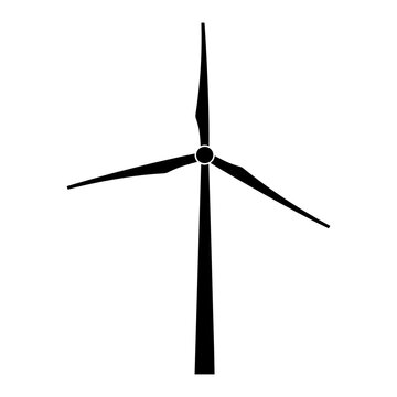 Wind turbine silhouette illustrating sustainable energy production, representing environmental responsibility, and embodying the concept of clean power generation