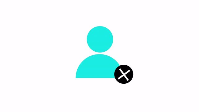 User profile blocked animation. Access Denied User Profile motion graphics. Security and Login Errors prohibition sign 4k video with alpha channel.