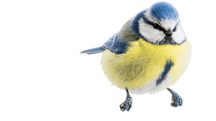 Blue tit bird with yellow and blue feathers © Clementine