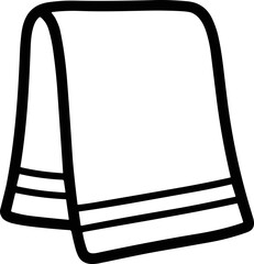 Fototapeta premium Clean White Towel Icon - Simple Folded Fabric Vector Art