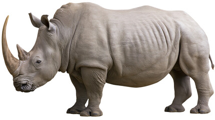 Fototapeta premium White rhinoceros with large horn and thick skin