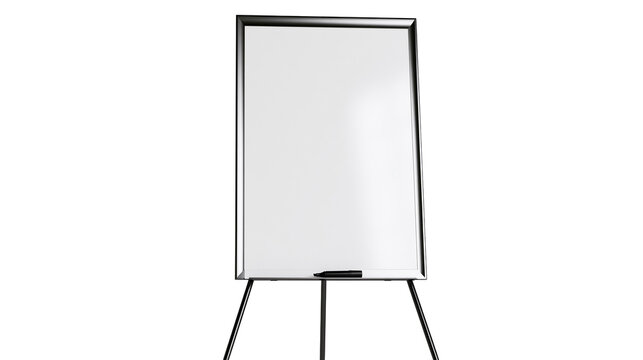 Flip chart easel with blank white board and marker