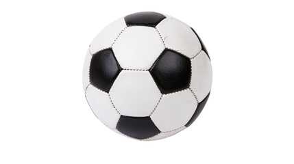 Fototapeta premium Classic black and white soccer ball with hexagonal panels