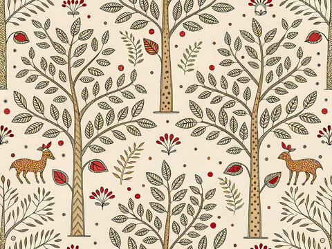 Gond Sacred Tree Mini Pattern