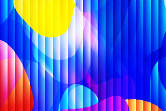 Colorful Abstract Background with Blue Waves and Multicolor Shapes