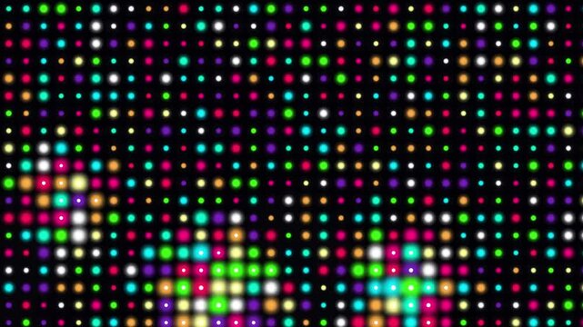 Colorful LED Dot Matrix Flashing Grid Motion Background