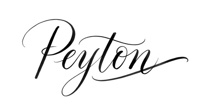 Elegant handwritten calligraphy of the name Peyton in black script