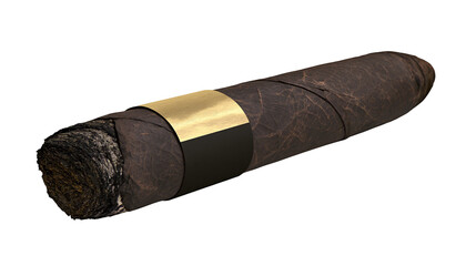 Dark brown cigar with gold and black band © Eustace