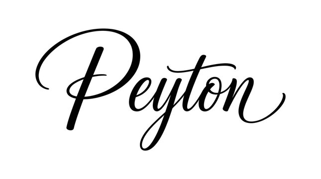 Elegant Handwritten Calligraphy of the Name Peyton in Black