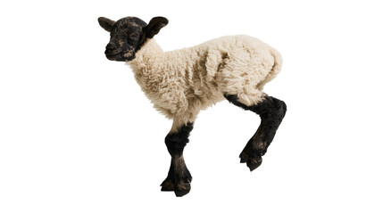 Black headed lamb with cream wool and black legs © Eustace