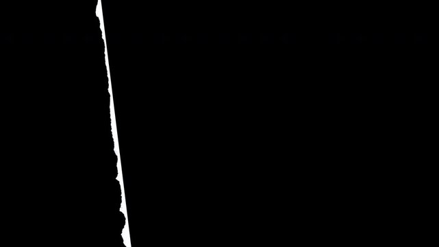 Abstract minimalist white line motion graphic on solid black background.