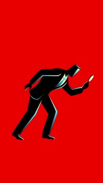Businessman Walking with Magnifier