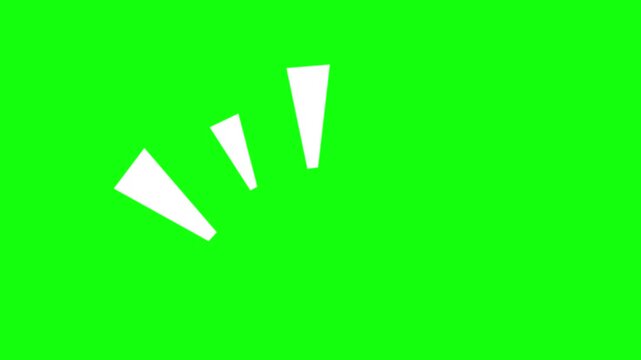 Side burst animated blinking left accent lines pop reaction effect on 4k green screen