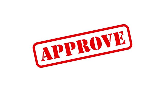 Approve stamp animated zoom in imprint and shake text on 4k green screen white and black background